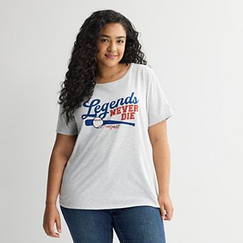 Plus Size The Sandlot Legends Never Die Graphic Tee