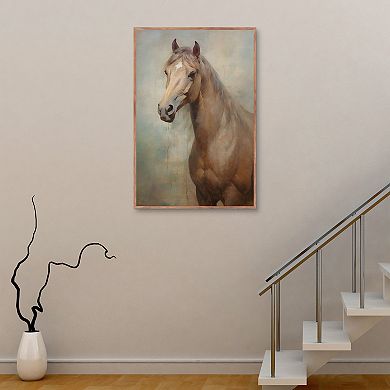 Masterpiece Horse Portrait Framed Canvas Wall Art
