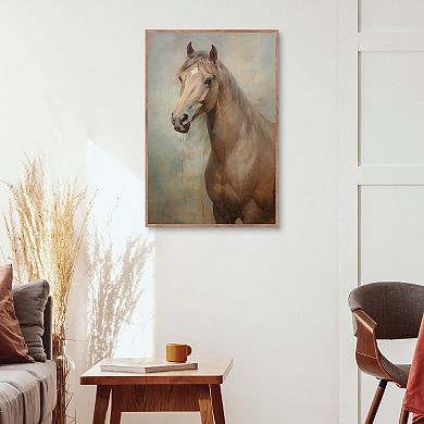Masterpiece Horse Portrait Framed Canvas Wall Art