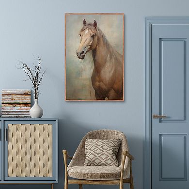 Masterpiece Horse Portrait Framed Canvas Wall Art