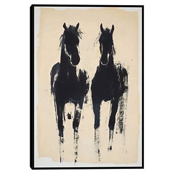 Masterpiece Horse Etchings Framed Canvas Wall Art