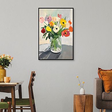 Masterpiece Bold Blooms Framed Canvas Wall Art