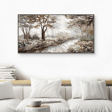 Masterpiece In the Woods Framed Canvas Wall Art