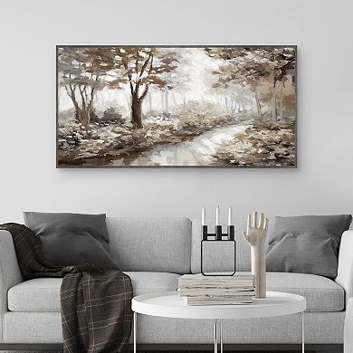 Masterpiece In the Woods Framed Canvas Wall Art
