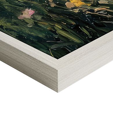 Masterpiece Scenic Coastal Flowers Framed Canvas Wall Art