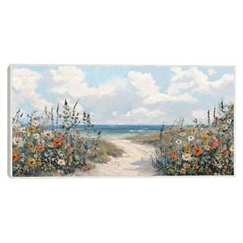 Masterpiece Blooming Shoreline Framed Canvas Wall Art