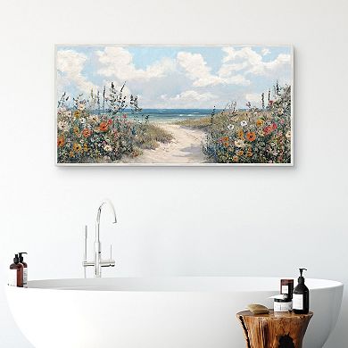 Masterpiece Blooming Shoreline Framed Canvas Wall Art