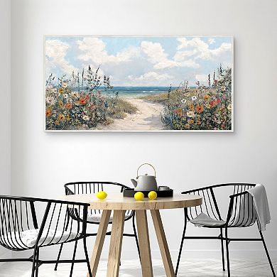 Masterpiece Blooming Shoreline Framed Canvas Wall Art