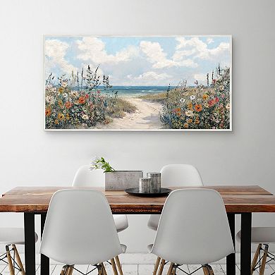 Masterpiece Blooming Shoreline Framed Canvas Wall Art