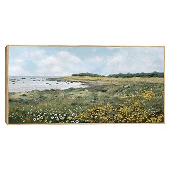 Masterpiece Coastal Wildflowers Framed Canvas Wall Art