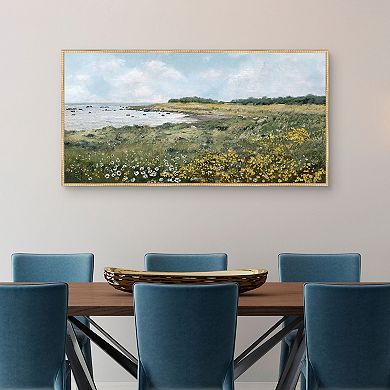 Masterpiece Coastal Wildflowers Framed Canvas Wall Art