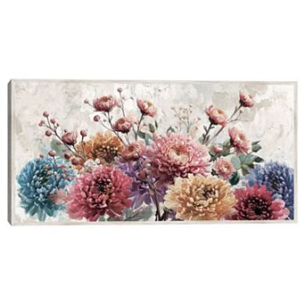 Masterpiece Jeweled Blooms Framed Canvas Wall Art