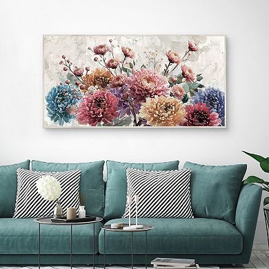 Masterpiece Jeweled Blooms Framed Canvas Wall Art