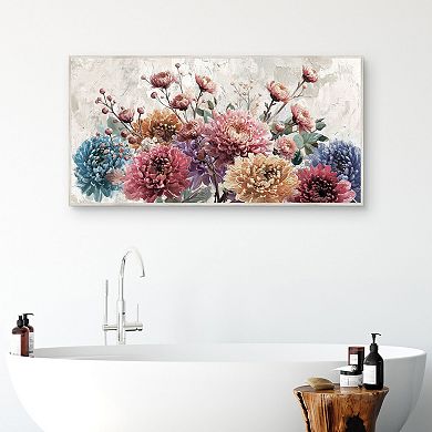 Masterpiece Jeweled Blooms Framed Canvas Wall Art