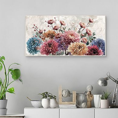 Masterpiece Jeweled Blooms Framed Canvas Wall Art