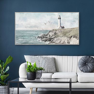 Masterpiece Watchful Shore Framed Canvas Wall Art