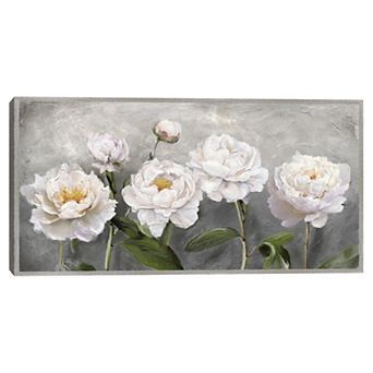 Masterpiece White Blossom Line Up Framed Canvas Wall Art
