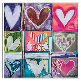 Masterpiece Nine Hearts Nice Lives Framed Canvas Wall Art