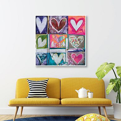 Masterpiece Nine Hearts Nice Lives Framed Canvas Wall Art