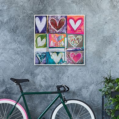 Masterpiece Nine Hearts Nice Lives Framed Canvas Wall Art