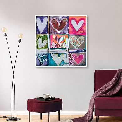 Masterpiece Nine Hearts Nice Lives Framed Canvas Wall Art