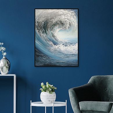 Masterpiece Silver Crest 30" x 40" Framed Canvas Art