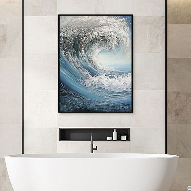 Masterpiece Silver Crest 30" x 40" Framed Canvas Art