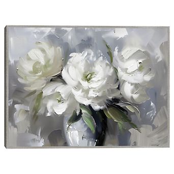 Masterpiece Persistent Peonies VI 30" x 40" Framed Canvas Art