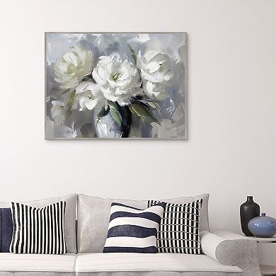Masterpiece Persistent Peonies VI 30" x 40" Framed Canvas Art
