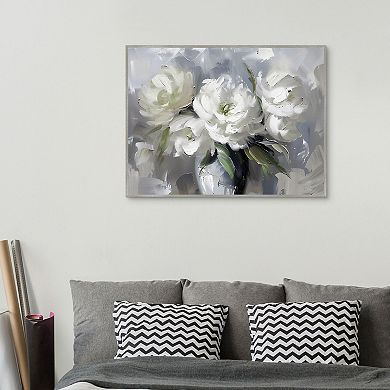 Masterpiece Persistent Peonies VI 30" x 40" Framed Canvas Art