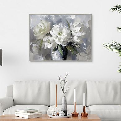Masterpiece Persistent Peonies VI 30" x 40" Framed Canvas Art