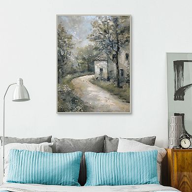 Masterpiece Painted Cottage 30" x 40" Framed Canvas Art