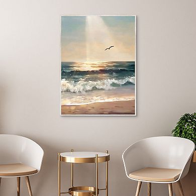 Masterpiece Breaking Waves 30" x 40" Framed Canvas Art