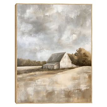 Masterpiece Cloudy Farm 30" x 40" Framed Canvas Art