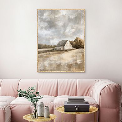 Masterpiece Cloudy Farm 30" x 40" Framed Canvas Art