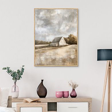 Masterpiece Cloudy Farm 30" x 40" Framed Canvas Art