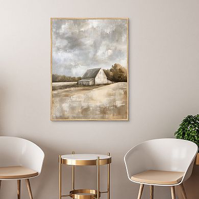 Masterpiece Cloudy Farm 30" x 40" Framed Canvas Art