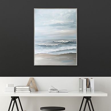 Masterpiece Dawn Beach 30" x 40" Framed Canvas Art