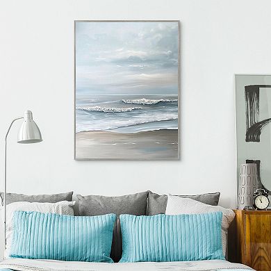 Masterpiece Dawn Beach 30" x 40" Framed Canvas Art