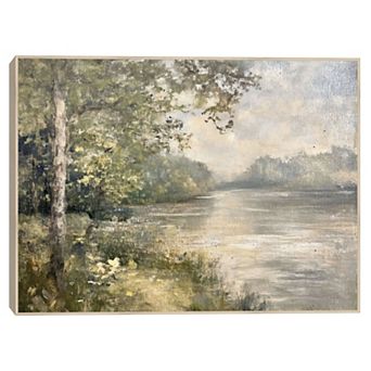 Masterpiece Green Lake 30" x 40" Framed Canvas Art
