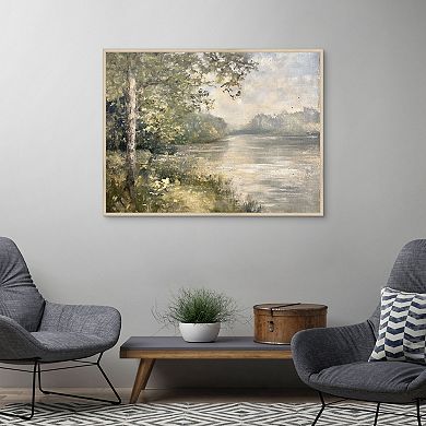 Masterpiece Green Lake 30" x 40" Framed Canvas Art