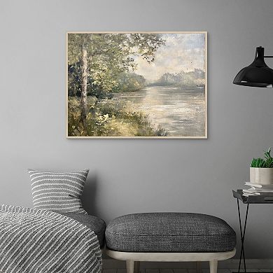 Masterpiece Green Lake 30" x 40" Framed Canvas Art