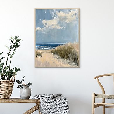 Masterpiece In the Dune 30" x 40" Framed Canvas Art