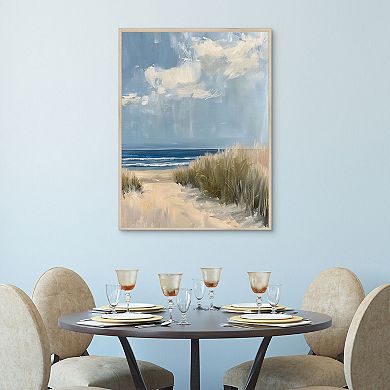 Masterpiece In the Dune 30" x 40" Framed Canvas Art