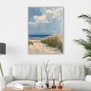 Masterpiece In the Dune 30" x 40" Framed Canvas Art