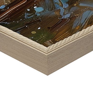 Masterpiece Sunkissed Seaside Village 30" x 40" Framed Canvas Wall Art