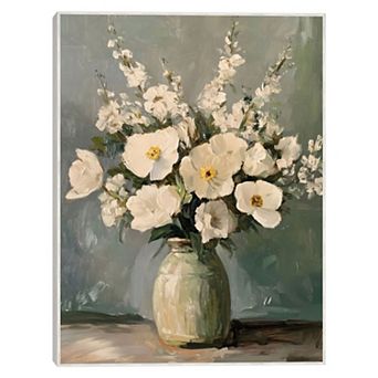 Masterpiece Alabaster Bouquet 30" x 40" Framed Canvas Art