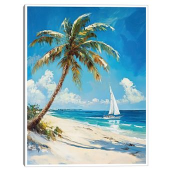 Masterpiece Coastal Escape 30" x 40" Framed Canvas Art