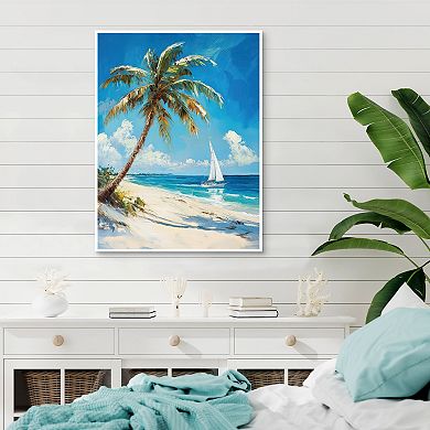 Masterpiece Coastal Escape 30" x 40" Framed Canvas Art