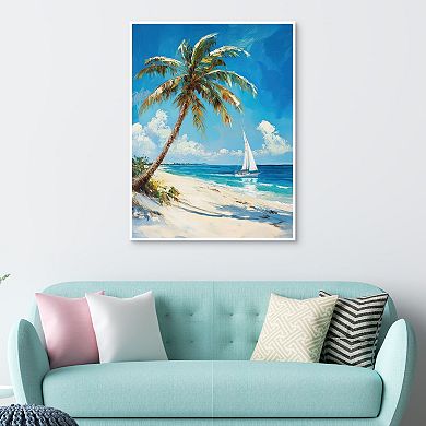 Masterpiece Coastal Escape 30" x 40" Framed Canvas Art